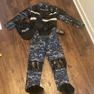 Police Camouflage Kids Costume - Blue and Black